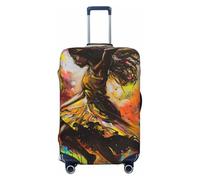 NBRIEU Funda elástica para maleta con estampado musical de baile con música, moderna, lavable, se adapta a equipaje de 18 a 32 pulgadas, Negro, Small
