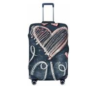 NBRIEU Funda elástica para maleta con texto en inglés "I Love You Words with Hearts", moderna, lavable, se adapta a equipaje de 18 a 32 pulgadas, Negro -, L