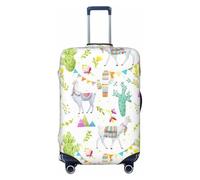 NBRIEU Funda elástica para maleta, diseño de bandera de cactus de alpaca y llama, moderna, lavable, se adapta a equipaje de 18 a 32 pulgadas, Negro, Small