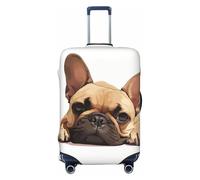 NBRIEU Funda elástica para maleta, diseño de bulldog francés, a la moda, lavable, se adapta a equipaje de 45,7 a 81 cm, Negro, Large