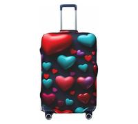 NBRIEU Funda elástica romántica para maleta con estampado de corazón rojo, a la moda, lavable, se adapta a equipaje de 18 a 32 pulgadas, Negro, Medium