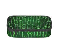 NBRIEU Hacker Era - Estuche para lápices de gran capacidad, organizador de papelería con múltiples compartimentos, Negro, One Size, Estampado