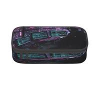 NBRIEU Hacker Era - Estuche para lápices de gran capacidad, organizador de papelería con múltiples compartimentos, Negro, One Size, Estampado