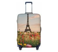 NBRIEU Hermosa funda elástica para maleta con estampado de la Torre Eiffel de París, a la moda, lavable, se adapta a equipaje de 18 a 32 pulgadas, Negro, Large