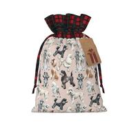 NBRIEU Oodles Of Poodles - Bolsa de regalo con estampado de caniches, reutilizable, para fiestas de Navidad, bodas