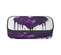 NBRIEU Purple Love Print - Estuche de gran capacidad, organizador de papelería con múltiples compartimentos, Negro, One Size, Estampado