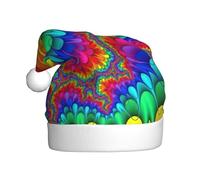 NBRIEU Sombrero de Navidad con estampado de teñido anudado de arco iris, decoración festiva, suministros y regalos de fiesta de Año Nuevo