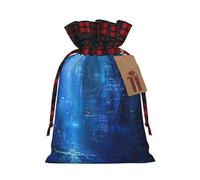 NBRIEU The Blue Binary Print - Bolsa de regalo reutilizable, para fiestas de Navidad, bodas