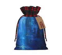 NBRIEU The Blue Binary Print - Bolsa de regalo reutilizable, para fiestas de Navidad, bodas