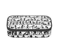 NBRIEU Wrestlers Sports Print - Estuche de gran capacidad, organizador de papelería con múltiples compartimentos, Negro, One Size, Estampado