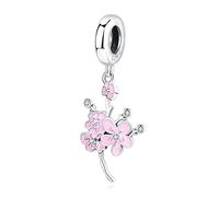 Nbsameng Abalorio de plata de ley 925 con diseño de árbol de la vida familiar, colgante, de oro rosa, para mujer (Rosado)