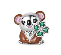 Nbsameng Lucky Sloth Pandora, plata de ley 925 con colgante de circonita cúbica 5A, encanto Lucky Sloth para pulsera Pandora y europea, caja de joyería