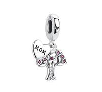 Nbsameng - Perlas de fantasía bañadas en plata S925, compatibles con pulseras y collares Pandora, joyas de bricolaje para mujeres, árbol de la madre y la gratitud