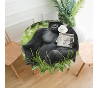NBSKSDLK Gorilla in The Grass - Mantel redondo, impermeable, resistente a las manchas, sin arrugas, decorativo, reutilizable, de poliéster, para bodas, banquetes, 60 pulgadas