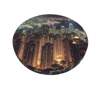NBSKSDLK Hong Kong - Funda para taburetes de bar redonda con banda elástica, lavable, extraíble, de terciopelo suave, 33 cm