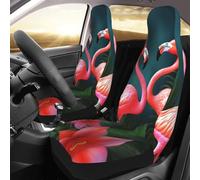 NBSKSDLK Juego de 2 fundas impermeables para asiento delantero, diseño de flores de flamenco, fundas de asiento para coches, camiones y SUV, protectores de asiento de coche transpirables universales