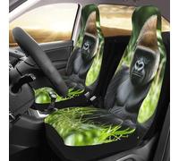 NBSKSDLK Juego de 2 fundas impermeables para asientos delanteros, fundas de asiento de coche Gorilla in The Grass para coches, camiones y SUV, protectores de asiento de coche transpirables universales
