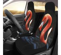 NBSKSDLK Juego de 2 fundas impermeables para asientos delanteros, fundas de asiento de flamenco para coches, camiones y SUV, protectores de asiento de coche transpirables universales - Funda interior
