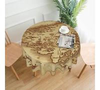 NBSKSDLK Treasure Map - Mantel redondo vintage, impermeable, resistente a las manchas, sin arrugas, decorativo, reutilizable, de poliéster, para bodas, banquetes, 60 pulgadas