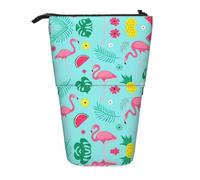 Nbtghga Estuche organizador de lápices con estampado de frutas y helados de flamencos, estuche organizador para lápices, bolsa de maquillaje, regalo, Black, Talla única
