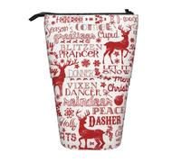 Nbtghga Estuche organizador de lápices con estampado de oso y ciervo de animales silvestres, estuche organizador para lápices, bolsa de maquillaje, regalo, Black, Talla única