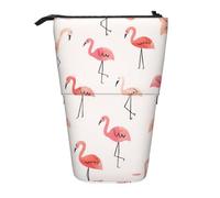 Nbtghga Flamingo. Estuche organizador telescópico para lápices de arte clásico, estuche organizador para lápices, bolsa de maquillaje, regalo, Black, Talla única
