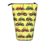 Nbtghga Green Fields Farming Machine Print Pencil Telescópico Classic Arts Stand Up Estuche organizador para lápices, bolsa de maquillaje, regalo, Black, Talla única