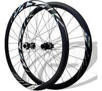 NBTRXWAFR 700C Ruedas Delanteras Y Traseras De Bicicleta De Carretera Juego De Ruedas De Liberación Rápida Llantas De Doble Conificado Freno De Disco 100/135Mm 24H Bujes para 8-12 Velocidades,Negro
