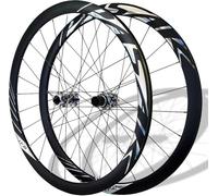 NBTRXWAFR 700C Ruedas Delanteras Y Traseras De Bicicleta De Carretera Juego De Ruedas De Liberación Rápida Llantas De Doble Conificado Freno De Disco 100/135Mm 24H Bujes para 8-12 Velocidades,Vistoso