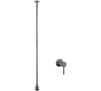 NBTRXWAFR Grifo de Lavabo de Goteo de Techo Grifos de Lavabo Montados en la Pared de una Sola manija Grifos de Lavabo de baño de latón Caliente y frío Mezcladores Grifo Colgante,Gris