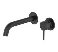 NBTRXWAFR Grifos de Lavabo de baño Mezcladores montados en la Pared 2 Agujeros Latón frío y Caliente Grifo Mezclador de Lavabo de baño Oculto de una Sola manija,Negro