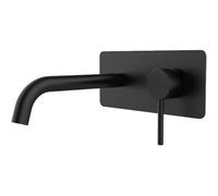 NBTRXWAFR Grifos de Lavabo de baño Mezcladores montados en la Pared de una Sola manija Grifos de Lavabo Ocultos de latón frío y Caliente para Lavabo de baño,Negro