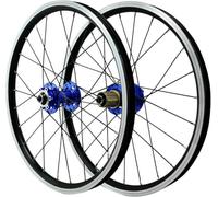 NBTRXWAFR Juego de Ruedas BMX 406/451 de 20 Pulgadas Llantas de aleación de Aluminio de Doble Pared Bujes de Freno de Disco QR Ruedas Delanteras y traseras 24H para Bicicleta de montaña,Azul,451