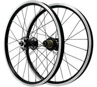 NBTRXWAFR Juego de Ruedas BMX 406/451 de 20 Pulgadas Llantas de aleación de Aluminio de Doble Pared Bujes de Freno de Disco QR Ruedas Delanteras y traseras 24H para Bicicleta de montaña,Negro,406