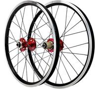 NBTRXWAFR Juego de Ruedas BMX 406/451 de 20 Pulgadas Llantas de aleación de Aluminio de Doble Pared Bujes de Freno de Disco QR Ruedas Delanteras y traseras 24H para Bicicleta de montaña,Rojo,406