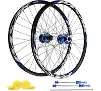NBTRXWAFR Juego De Ruedas MTB De 26"/27,5"/29", Freno De Disco, Llantas De Aluminio De 32H Y Bujes HG, Rueda Delantera 100X9mm / Ruedas Traseras 135X10mm Compatibles con 7-12 Velocidades.,Azul,29inch