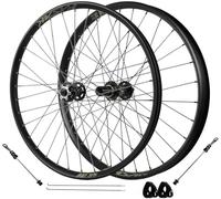 NBTRXWAFR Juego De Ruedas para Bicicleta De Montaña 26/27,5/29 Pulgadas Sujeción 100 Mm/135 Mm Freno De Disco 32H Bujes para Cassette De 8/9/10/11/12 Velocidades,Negro,26inch