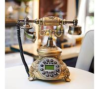 NBVOKLEAD Teléfono Antiguo con pulsador, teléfono Fijo Retro, teléfono Antiguo para decoración del hogar, Hotel y Oficina