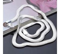 NBYGSC 16/18/20/22/24 Inch 6mm Flat Snake Chain Necklace For Women Man Wedding Jewelry