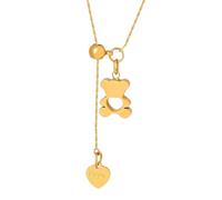 NBYGSC 2025 Marka New Bear Pendant Heart Necklace Women Stainless Steel Gold Plated Chain Fashion Neck Accessories Party Decoration Jewelry Commemorative Trendy Best For Gift