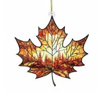 NBYGSC 2D Acrylic Maple Leaves Pendants - Decorative Autumn Leaf Hanging Ornaments, Fall Ornaments For Indoor Outdoor Thanksgiving Party Garden Wall Door Window Home Seasonal Harvest Theme Decoration