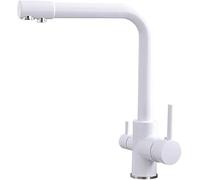 NBYGSC 3-in-1 Brass Kitchen Faucet with Hot/Cold Water Supply, White (Color: B)