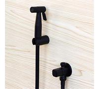 NBYGSC 304 Stainless Steel Bidet Spray Faucet for Toilet with Wall Mount Portable Muslim Shattaf Black Color