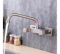NBYGSC 304 Stainless Steel, Multi-Function Hot and Cold, Wall Mount Kitchen faucets, Concealed, Rotating, Sink Balcony Laundry Pool-Oblique Seven-Tube Faucet