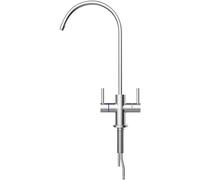 NBYGSC 360° Rotating Brushed Nickel Faucet with Drinking Water Filter Reverse Osmosis Compatible Stylish Tap for Kitchen Sink Easy Installation