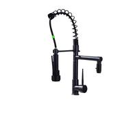 NBYGSC 360° Swivel Faucet Chrome Plated Double Sprayer Spring Pull-out Nozzle Black Bronze Finish Perfect for Container Sink Mixing and Stylish Kitchen Accessory