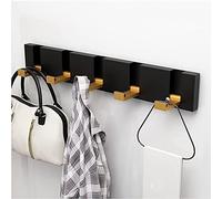 NBYGSC 5 Hooks Folding Hook Wall Mounted Coat Rack Metal Racks Space Saving Hanger for Hanging Clothes Hats Keys Clothing Storage