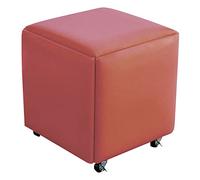 NBYGSC 5-in-1 Stackable Cube Chair & Stools Leather Square Bench with Wheels Versatile Foot Stool for Living Room & Dining Room Space-Saving Furniture Solution