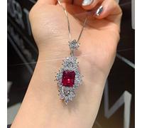 NBYGSC 8 * 10MM Ruby Emerald Tourmaline Pedant Necklace Jewelry for Women