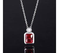 NBYGSC 8 * 10mm Ruby Tourmaline Emerald Pendant Necklace for Women Charms Wedding Jewelry